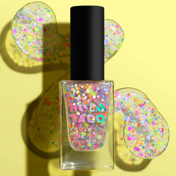 Nail polish swatch / manicure of shade Holo Taco Picnic Party Taco
