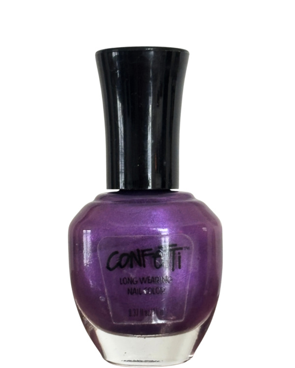 Nail polish swatch / manicure of shade Confetti Purple Parade