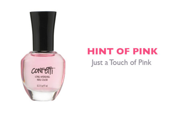 Nail polish swatch / manicure of shade Confetti Hint of Pink