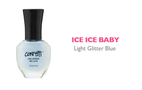 Nail polish swatch / manicure of shade Confetti Ice Ice Baby