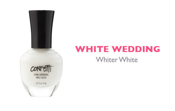 Nail polish swatch / manicure of shade Confetti White Wedding