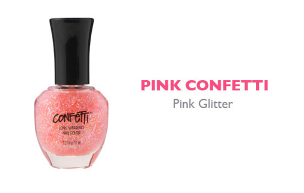 Nail polish swatch / manicure of shade Confetti Pink Confetti