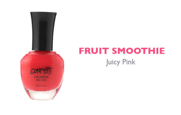 Nail polish swatch / manicure of shade Confetti Fruit Smoothie