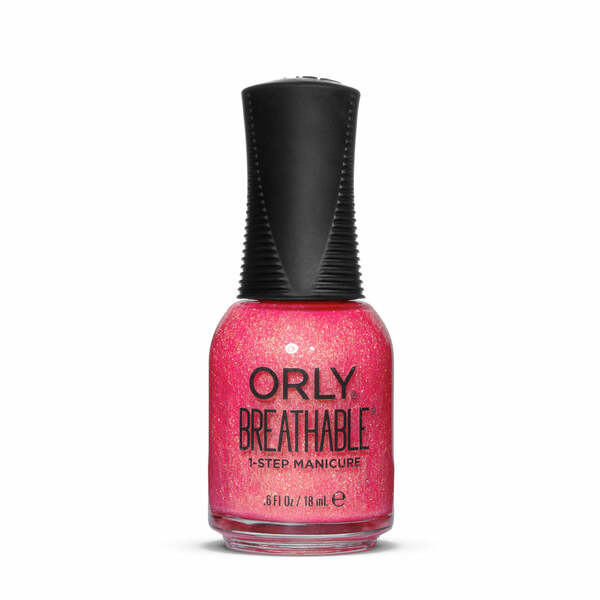 Nail polish swatch / manicure of shade Orly Breathable Gloss over it
