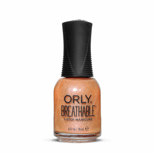 Nail polish swatch / manicure of shade Orly Breathable Glow getter
