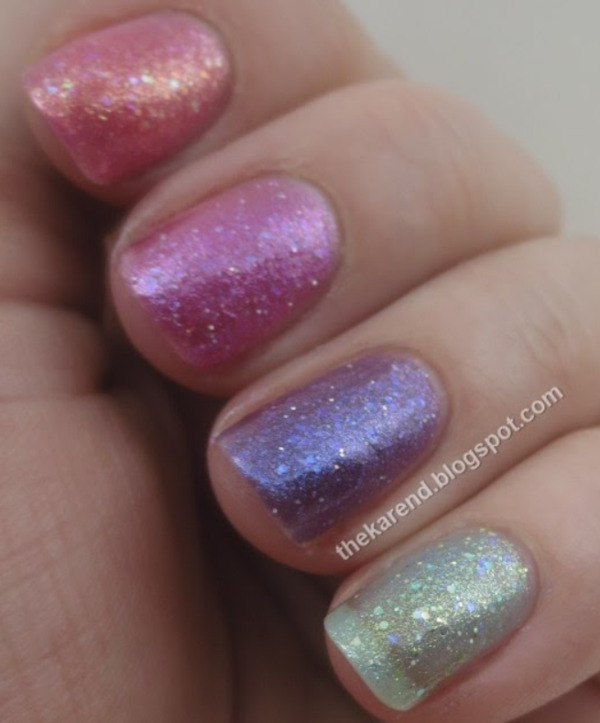 Nail polish swatch / manicure of shade Sally Girl Circus Clown