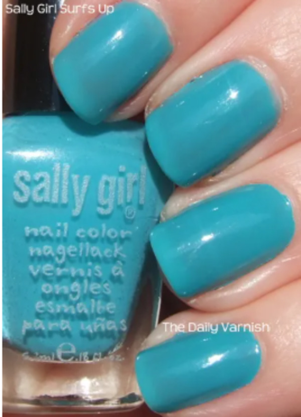 Nail polish swatch / manicure of shade Sally Girl Surfs Up