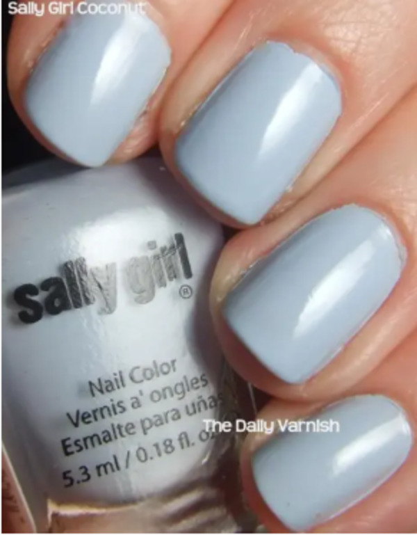 Nail polish swatch / manicure of shade Sally Girl Coconut