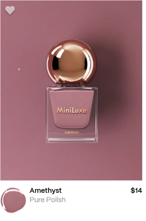 Nail polish swatch / manicure of shade MiniLuxe Amethyst