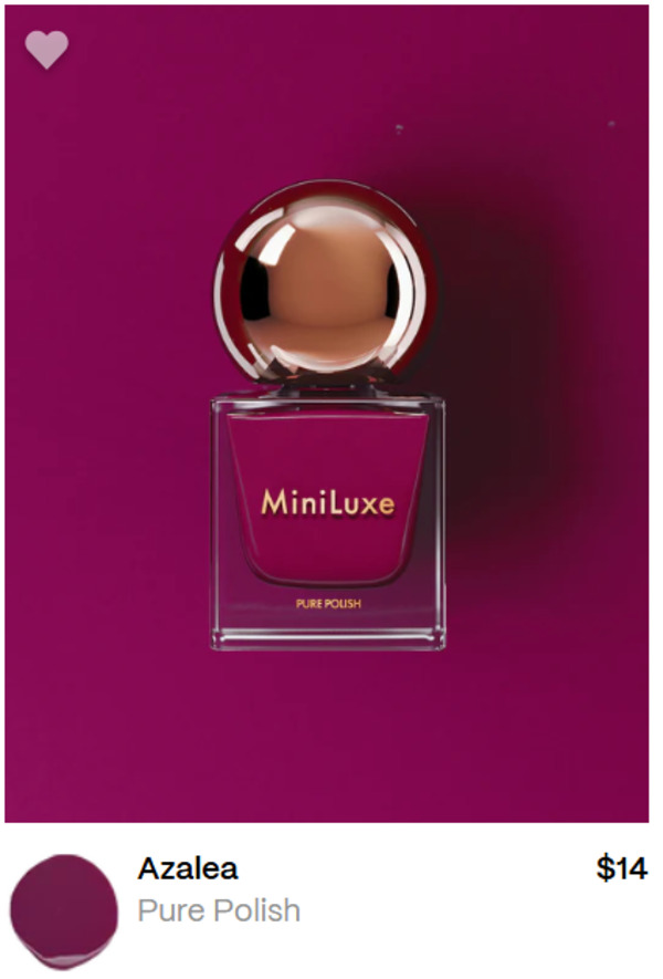 Nail polish swatch / manicure of shade MiniLuxe Azalea