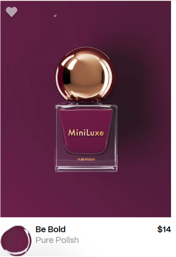 Nail polish swatch / manicure of shade MiniLuxe Be Bold