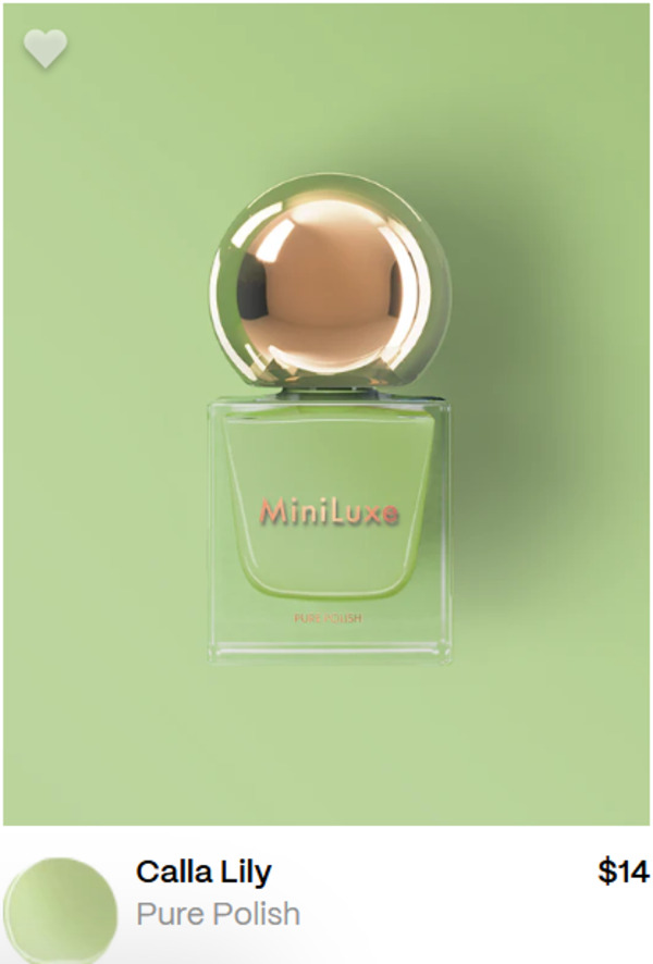 Nail polish swatch / manicure of shade MiniLuxe Calla Lily