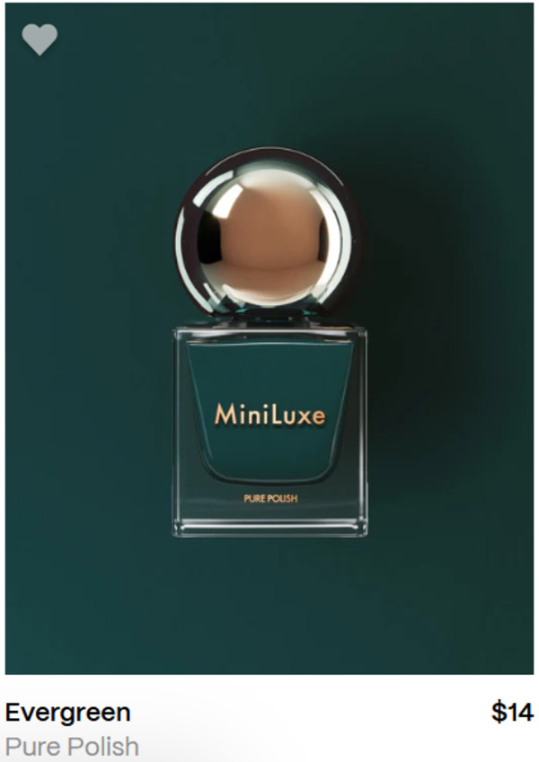 Nail polish swatch / manicure of shade MiniLuxe Evergreen