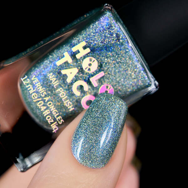 Nail polish swatch / manicure of shade Holo Taco Sage the Day