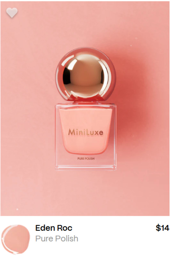 Nail polish swatch / manicure of shade MiniLuxe Eden Roc