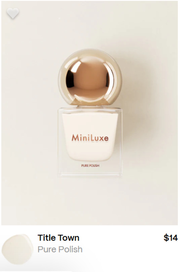 Nail polish swatch / manicure of shade MiniLuxe Title Town