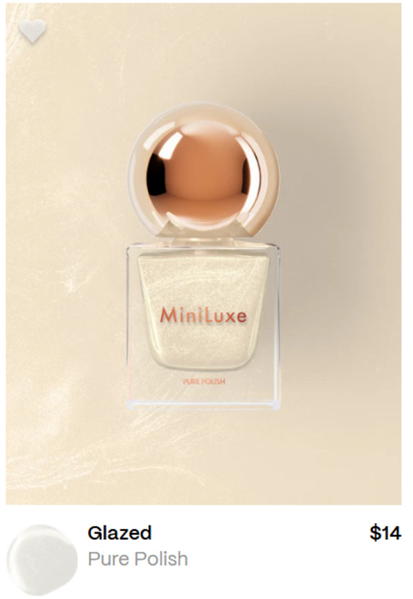 Nail polish swatch / manicure of shade MiniLuxe Glazed
