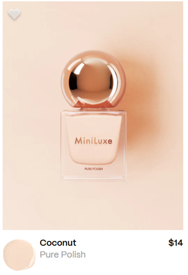 Nail polish swatch / manicure of shade MiniLuxe Coconut