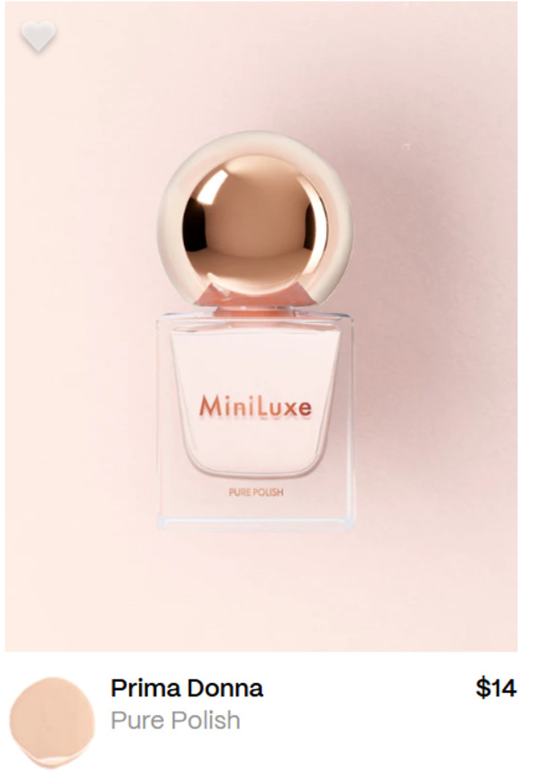 Nail polish swatch / manicure of shade MiniLuxe Prima Donna