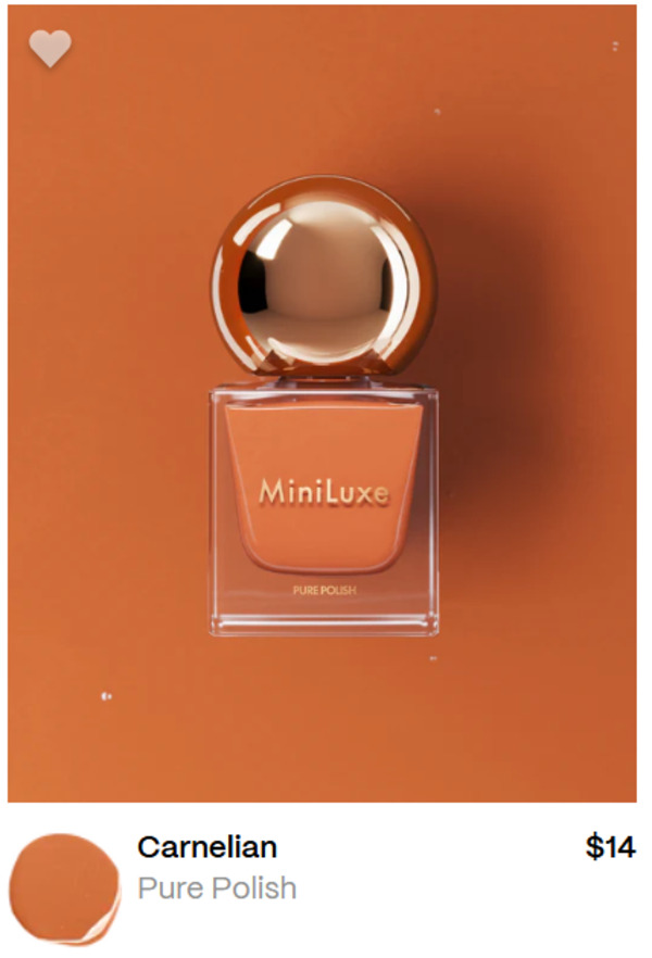 Nail polish swatch / manicure of shade MiniLuxe Carnelian