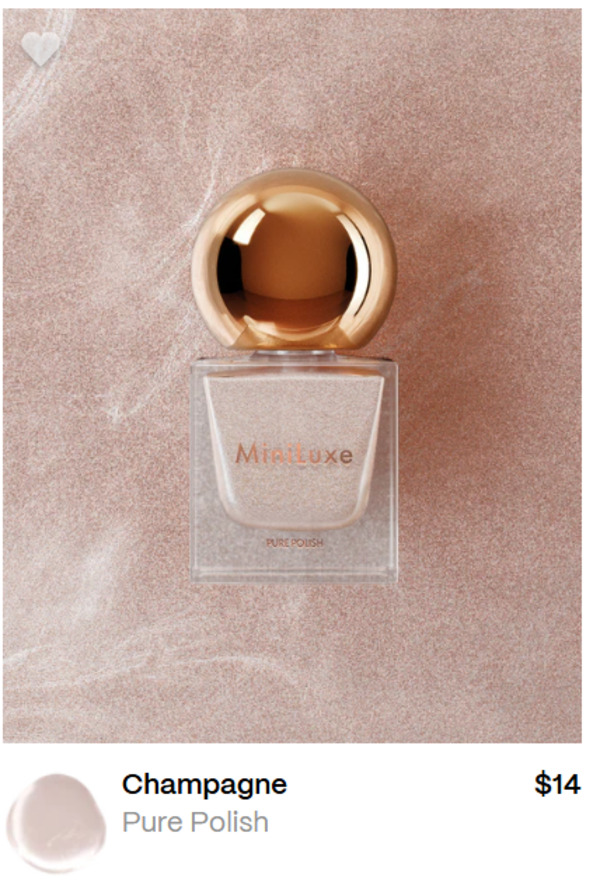 Nail polish swatch / manicure of shade MiniLuxe Champagne