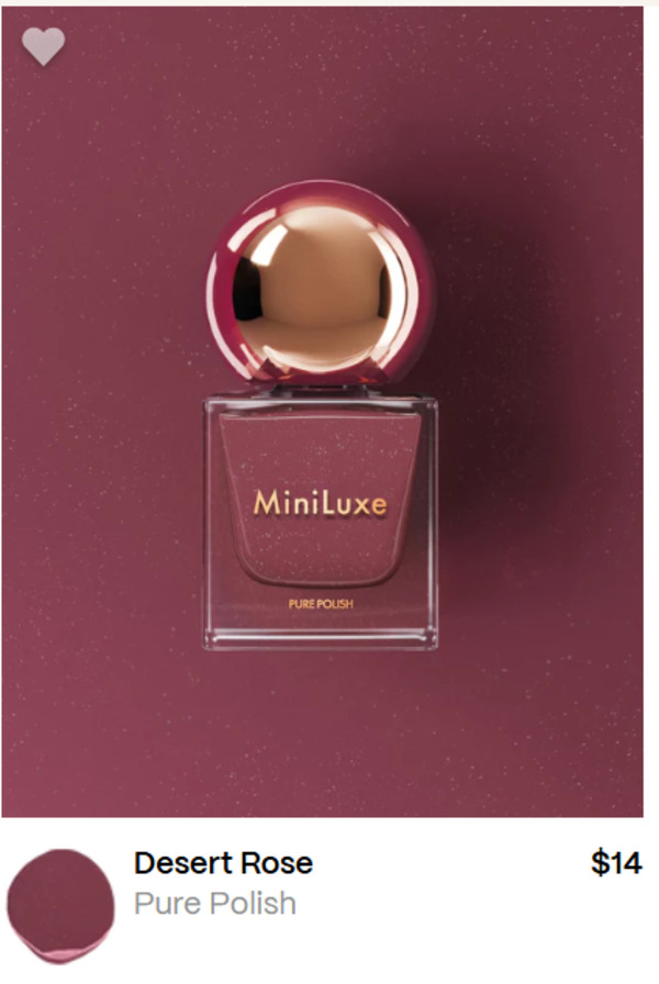 Nail polish swatch / manicure of shade MiniLuxe Desert Rose