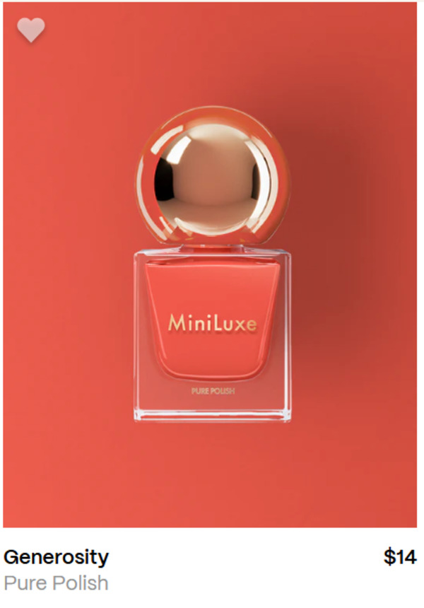 Nail polish swatch / manicure of shade MiniLuxe Generosity