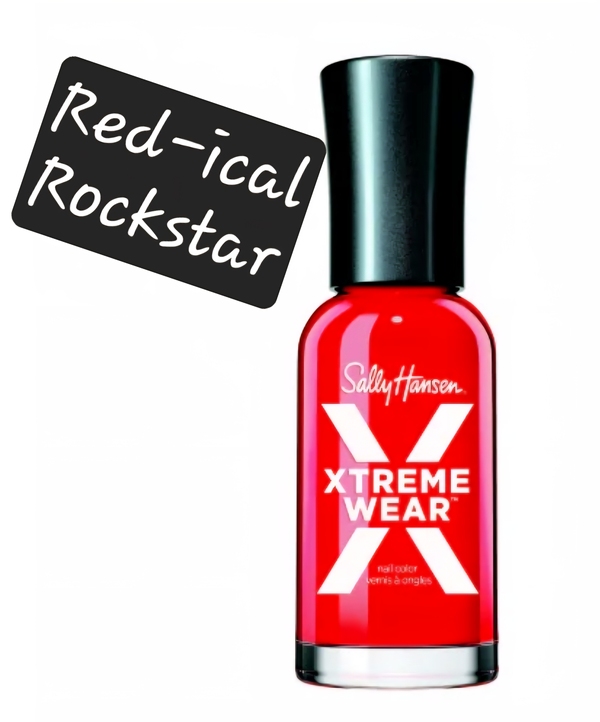 Nail polish swatch / manicure of shade Sally Hansen Xtreme Wear Red-ical Rockstar