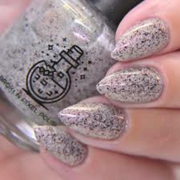 Nail polish swatch / manicure of shade Broken Pixel Polish How to Survive a Funeral