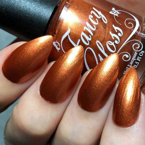 Nail polish swatch / manicure of shade Fancy Gloss Copper
