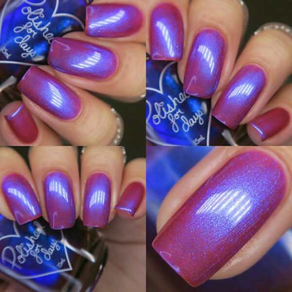 Nail polish swatch / manicure of shade Polished for Days Boo Berry