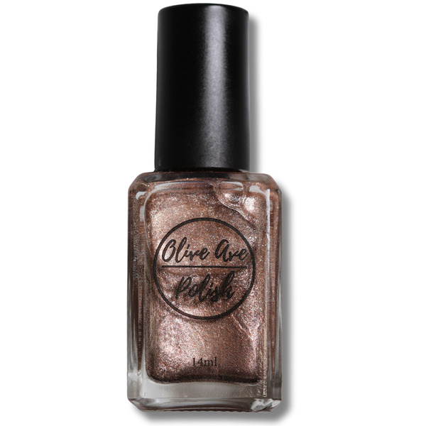 Nail polish swatch / manicure of shade Olive Stardust