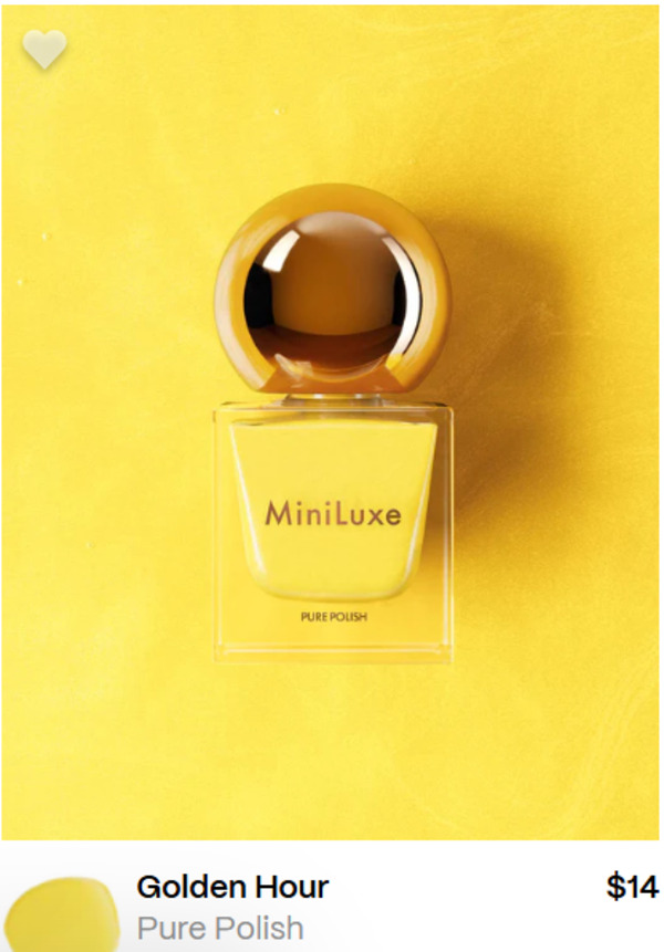Nail polish swatch / manicure of shade MiniLuxe Golden Hour