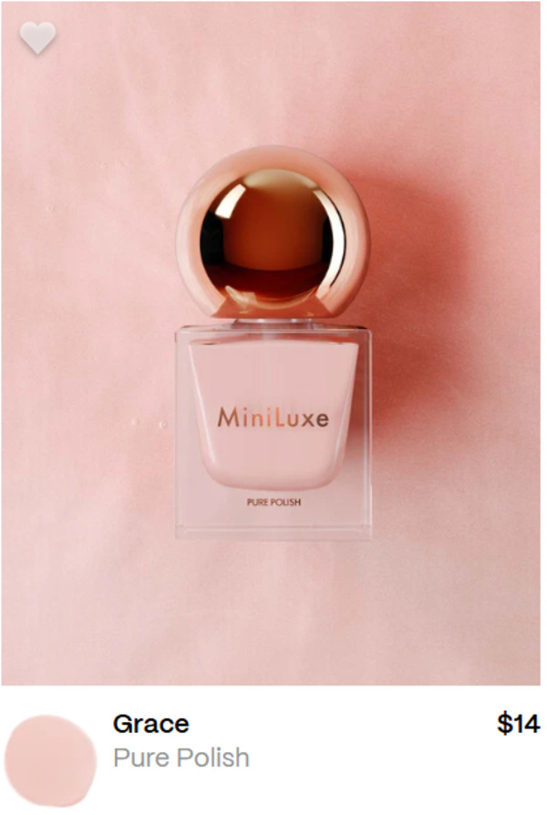 Nail polish swatch / manicure of shade MiniLuxe Grace