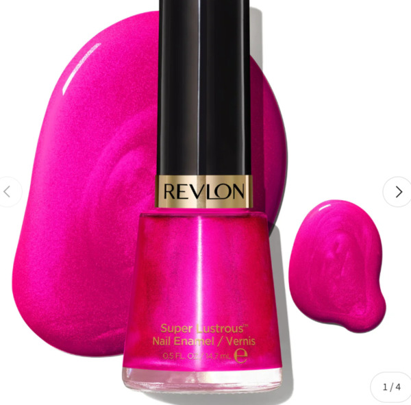 Nail polish swatch / manicure of shade Revlon Electric (pink)