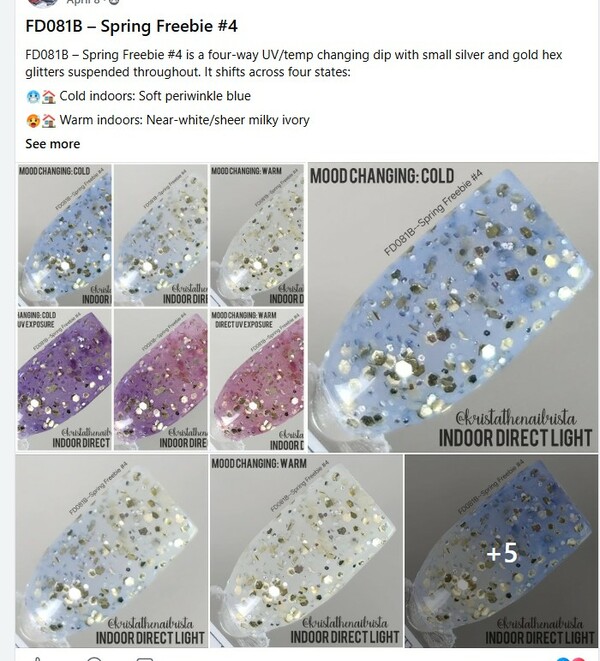 Nail polish swatch / manicure of shade Revel Spring Freebie 4