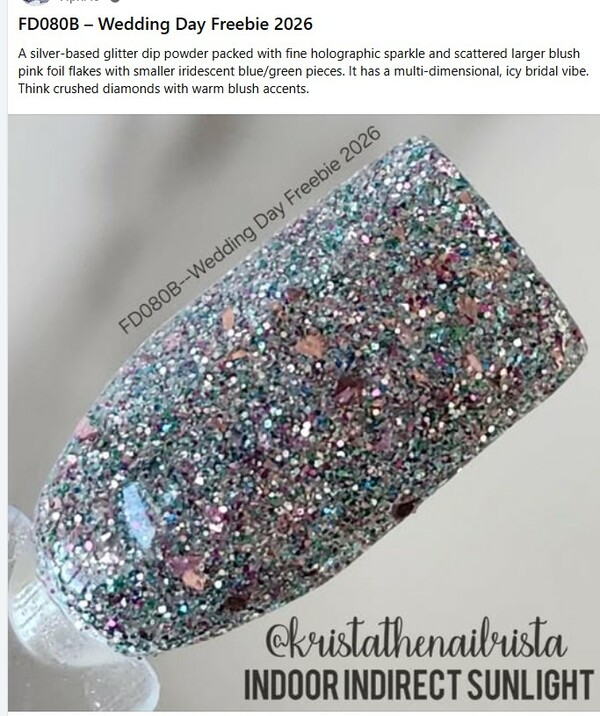 Nail polish swatch / manicure of shade Revel Wedding Day Freebie