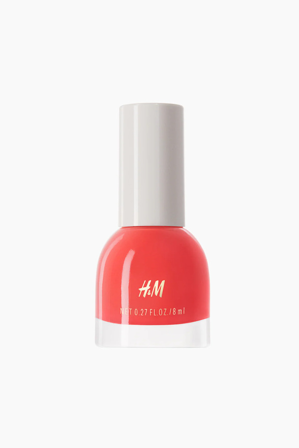 Nail polish swatch / manicure of shade HandM Coral
