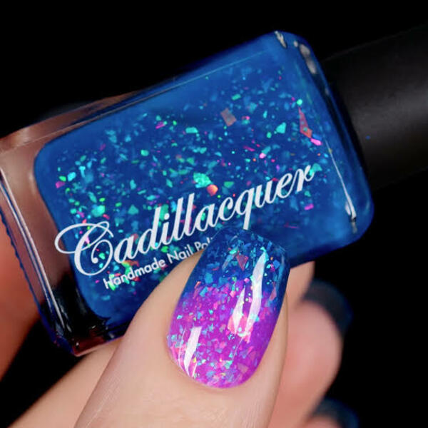 Nail polish swatch / manicure of shade Cadillacquer Blue Heat