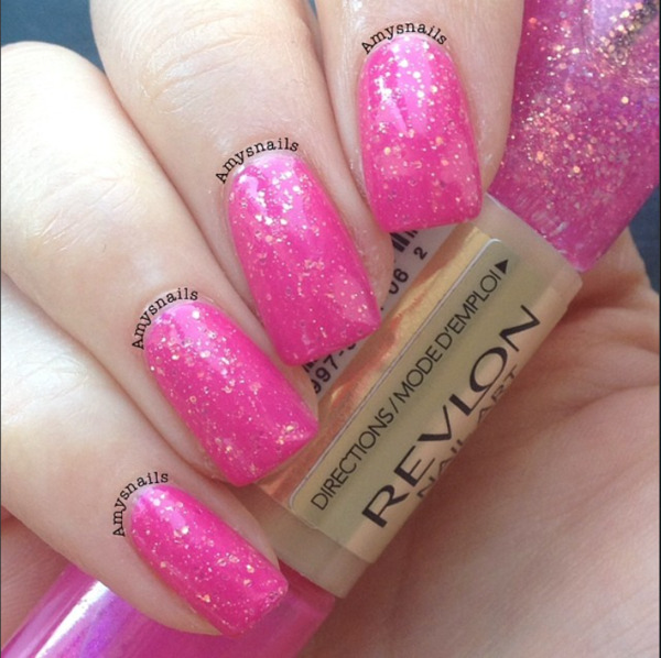 Nail polish swatch / manicure of shade Revlon Shimmering Sunset