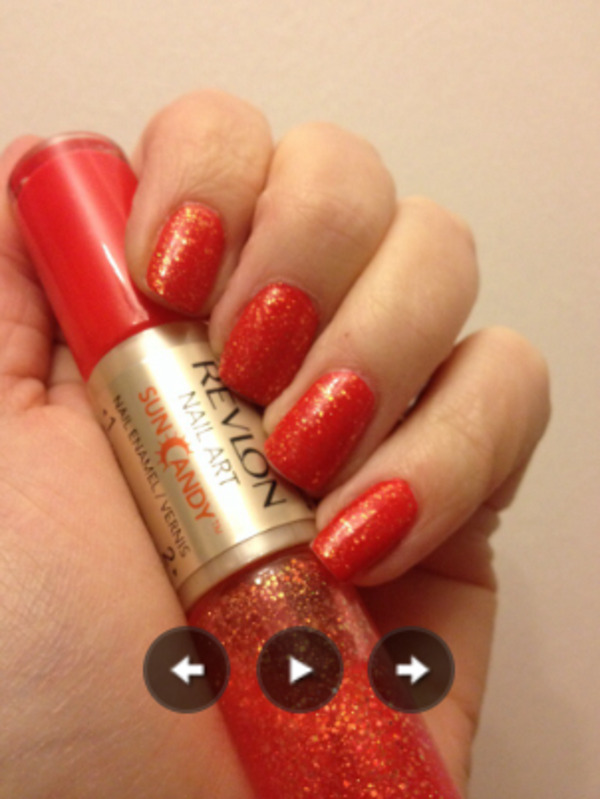 Nail polish swatch / manicure of shade Revlon Lava Flame