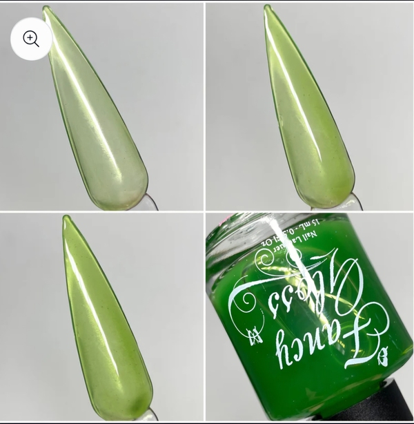 Nail polish swatch / manicure of shade Fancy Gloss Kiwi Gloss