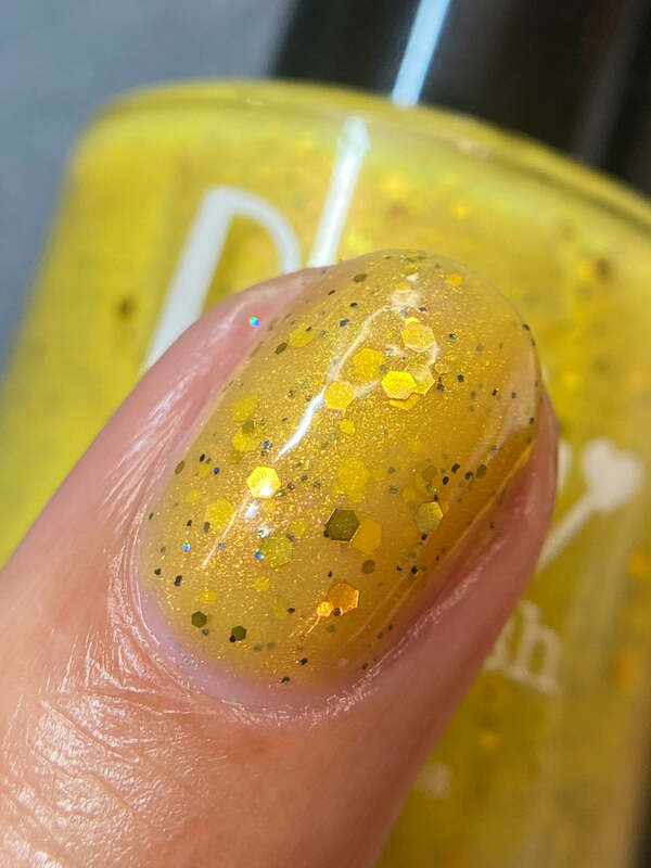 Nail polish swatch / manicure of shade Dam Nail Polish Banana Cabana