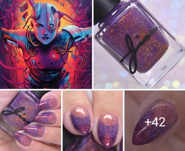 Nail polish swatch / manicure of shade Jior Couture Garden of the Galaxy