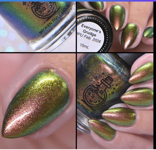 Nail polish swatch / manicure of shade Broken Pixel Polish Everyone's Grudge