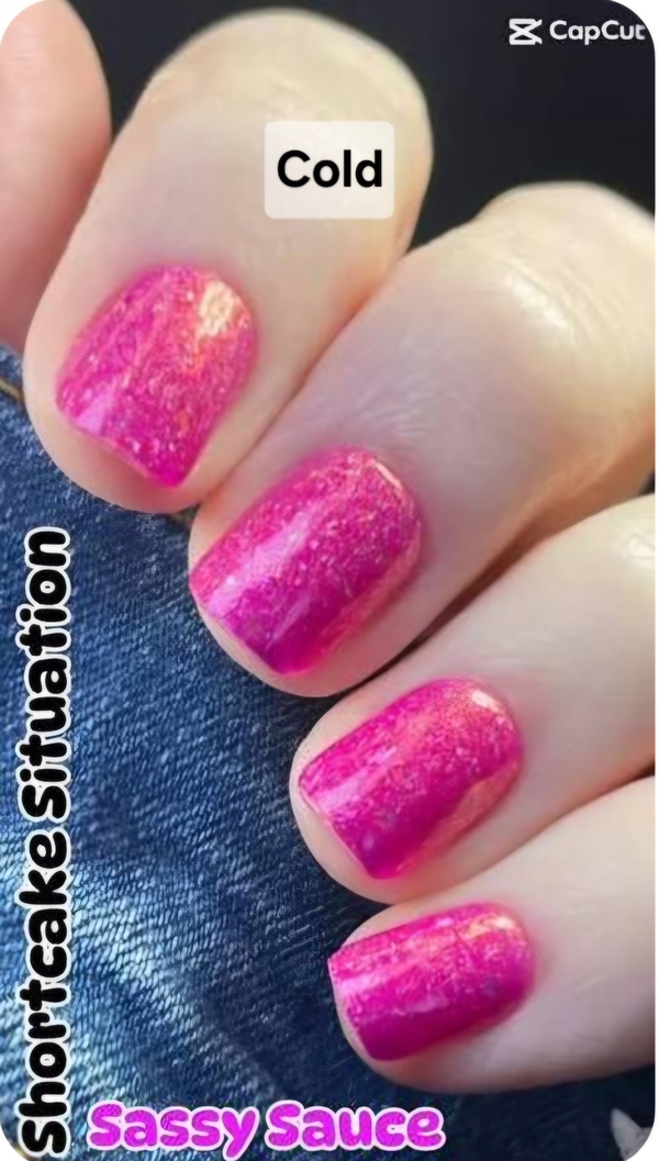 Nail polish swatch / manicure of shade Sassy Sauce Polish Strawberry Shortcake