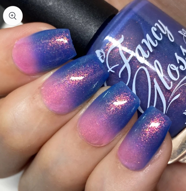 Nail polish swatch / manicure of shade Fancy Gloss Tropical Daydream
