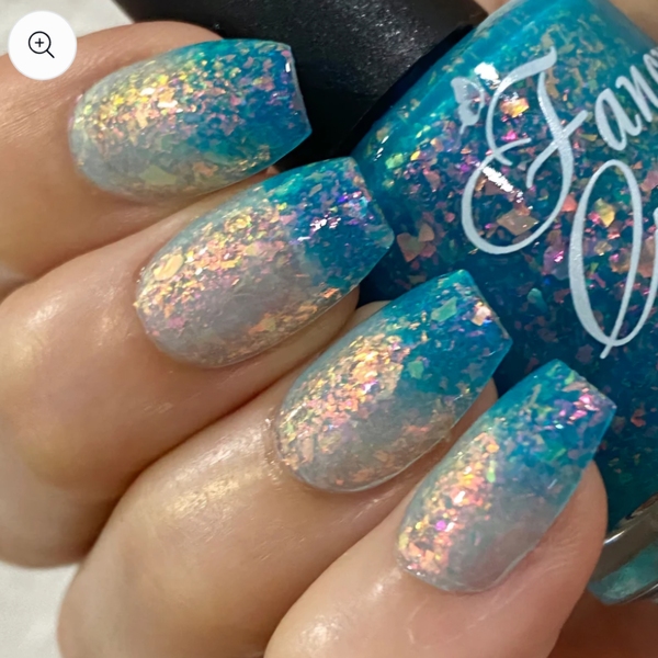 Nail polish swatch / manicure of shade Fancy Gloss Tealberry Cheesecake