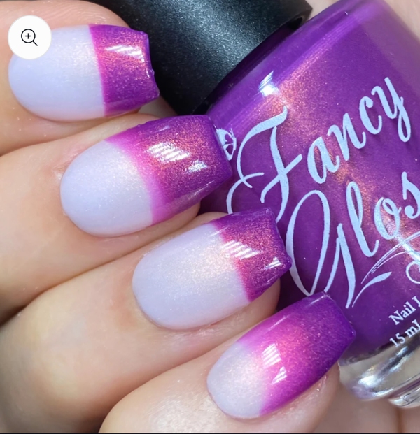 Nail polish swatch / manicure of shade Fancy Gloss Pansy