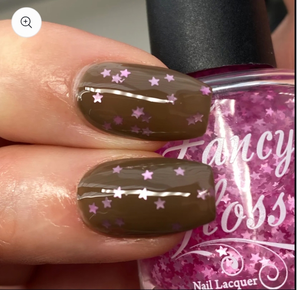 Nail polish swatch / manicure of shade Fancy Gloss Pink Mini Stars